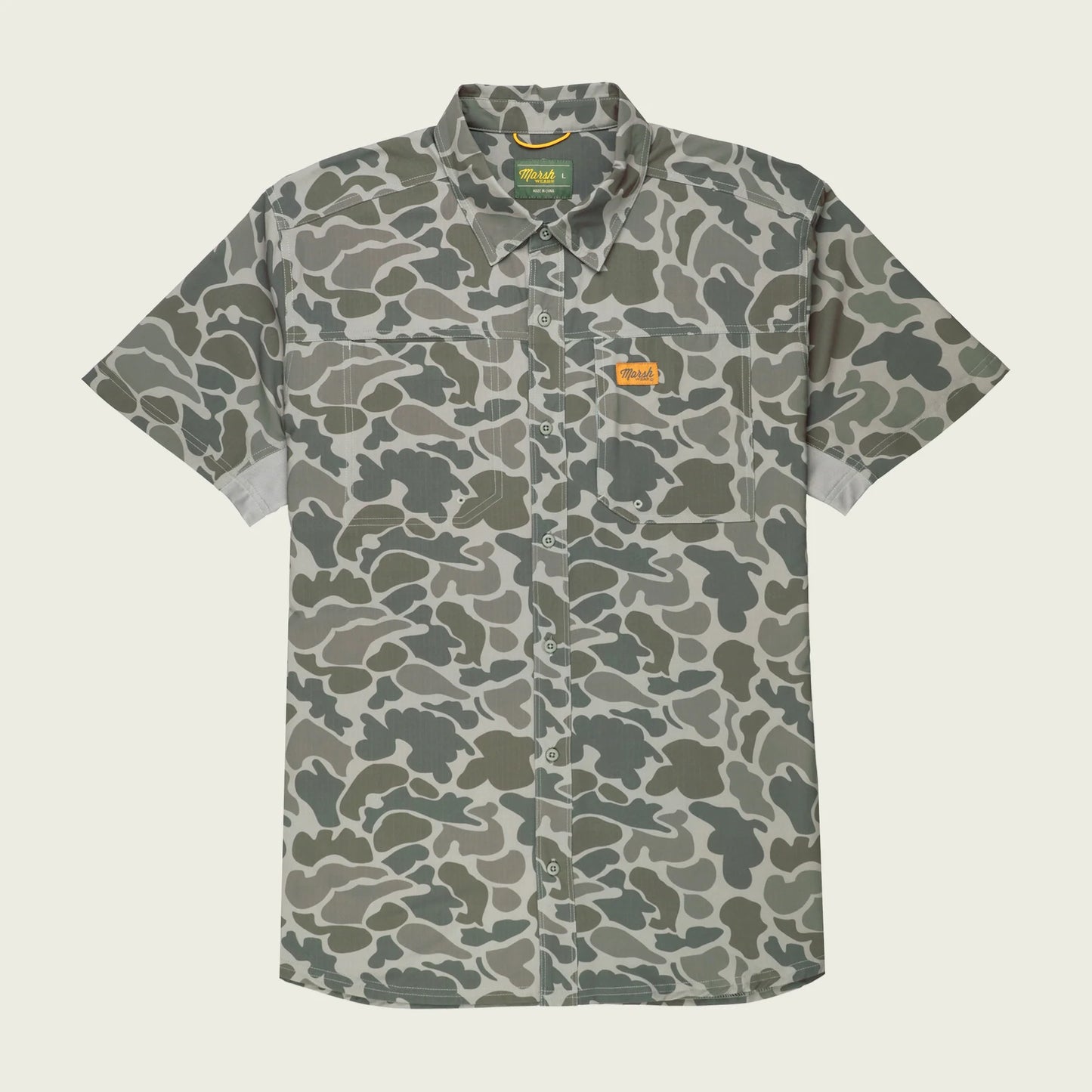 Marsh Wear Lenwood Hagood Shortsleeve Shirt, Dark Green Mallard Camo