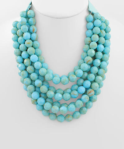 Beded Color Marble Necklace