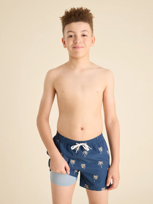 Chubbies The Midnight Palms Boys Lined Classic Swim Trunk | Shorter