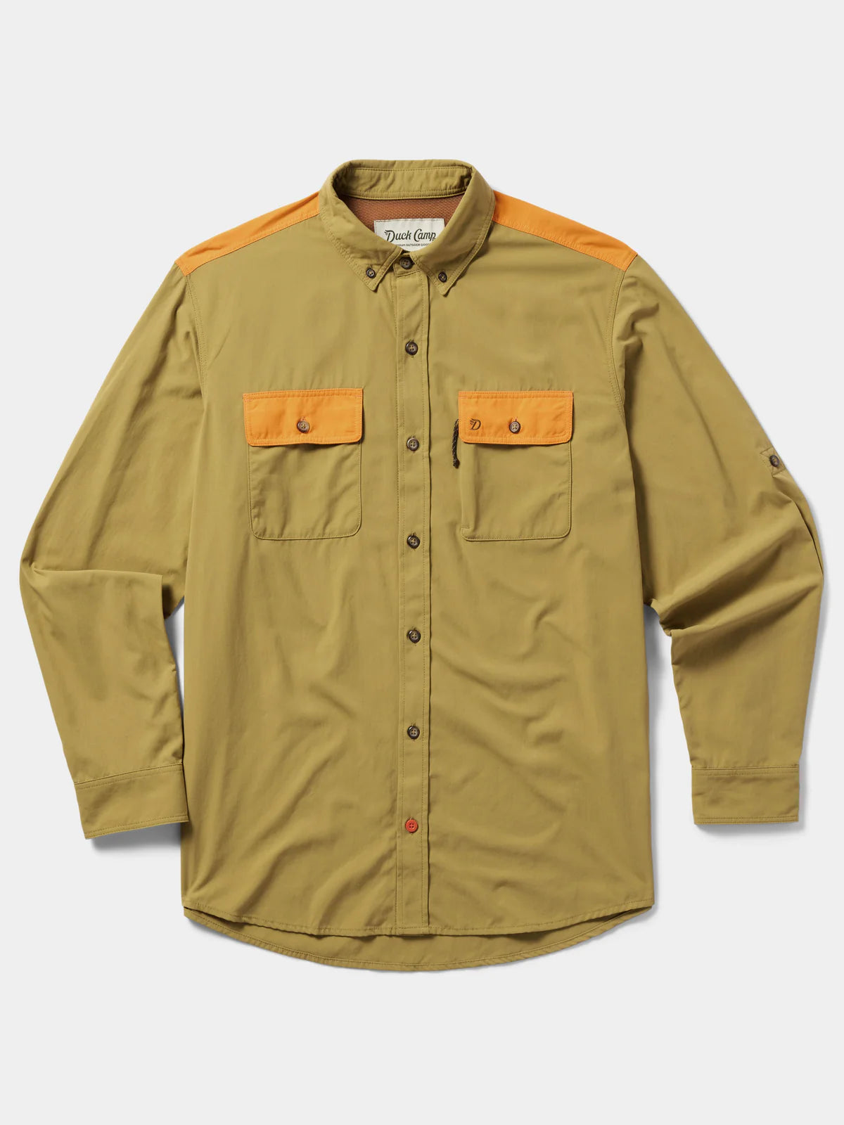 Duck Camp M's Lightweight Hunting Shirt Long Sleeve, Wheat/Blaze