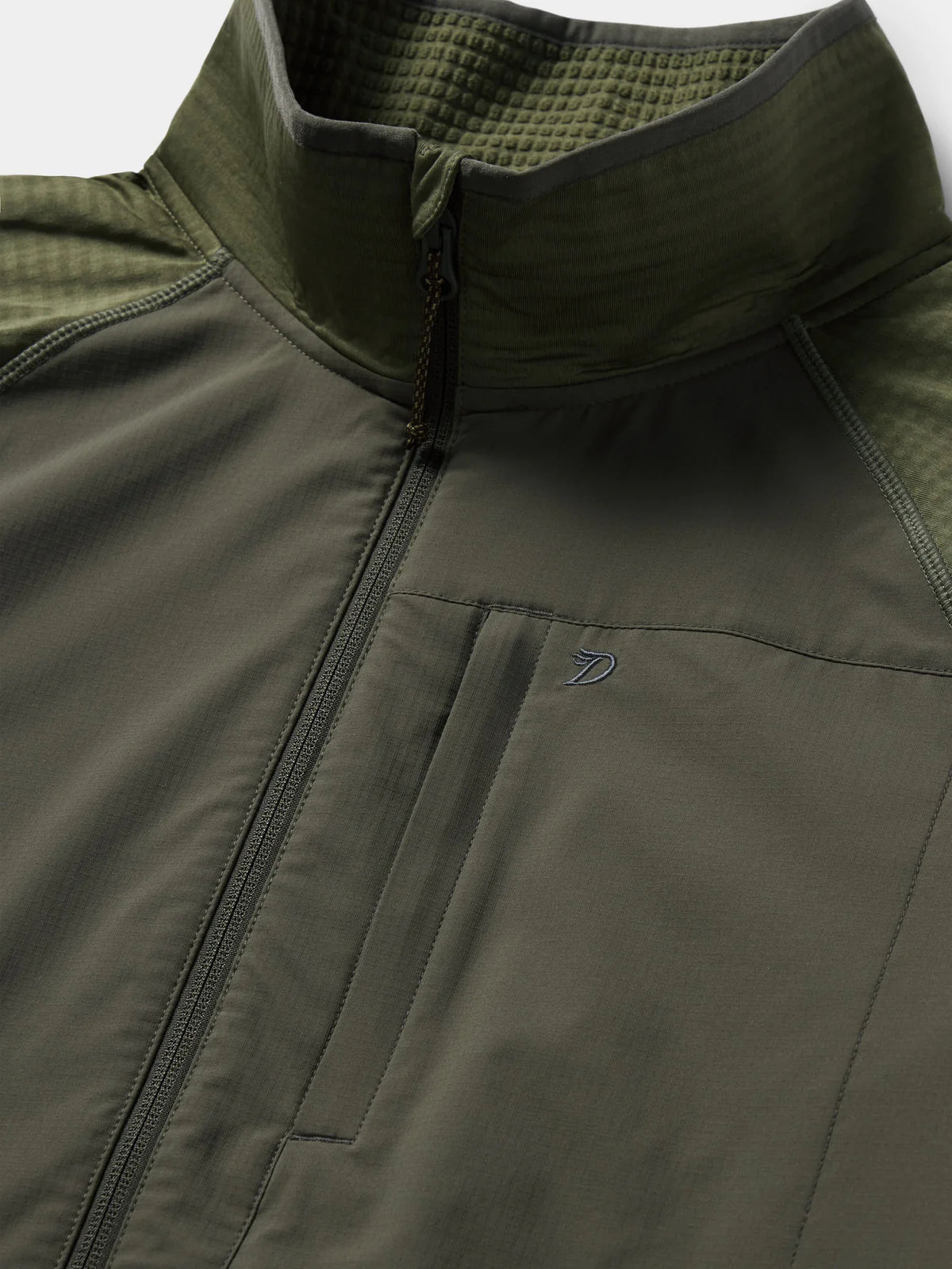 Duck Camp Men's Lightweight Grid Tech Fleece 1/2 Zip, Moss/Raven