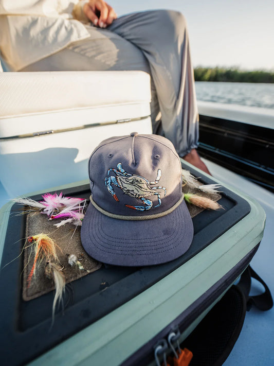 Duck Camp Blue Crab Hat, Charcoal