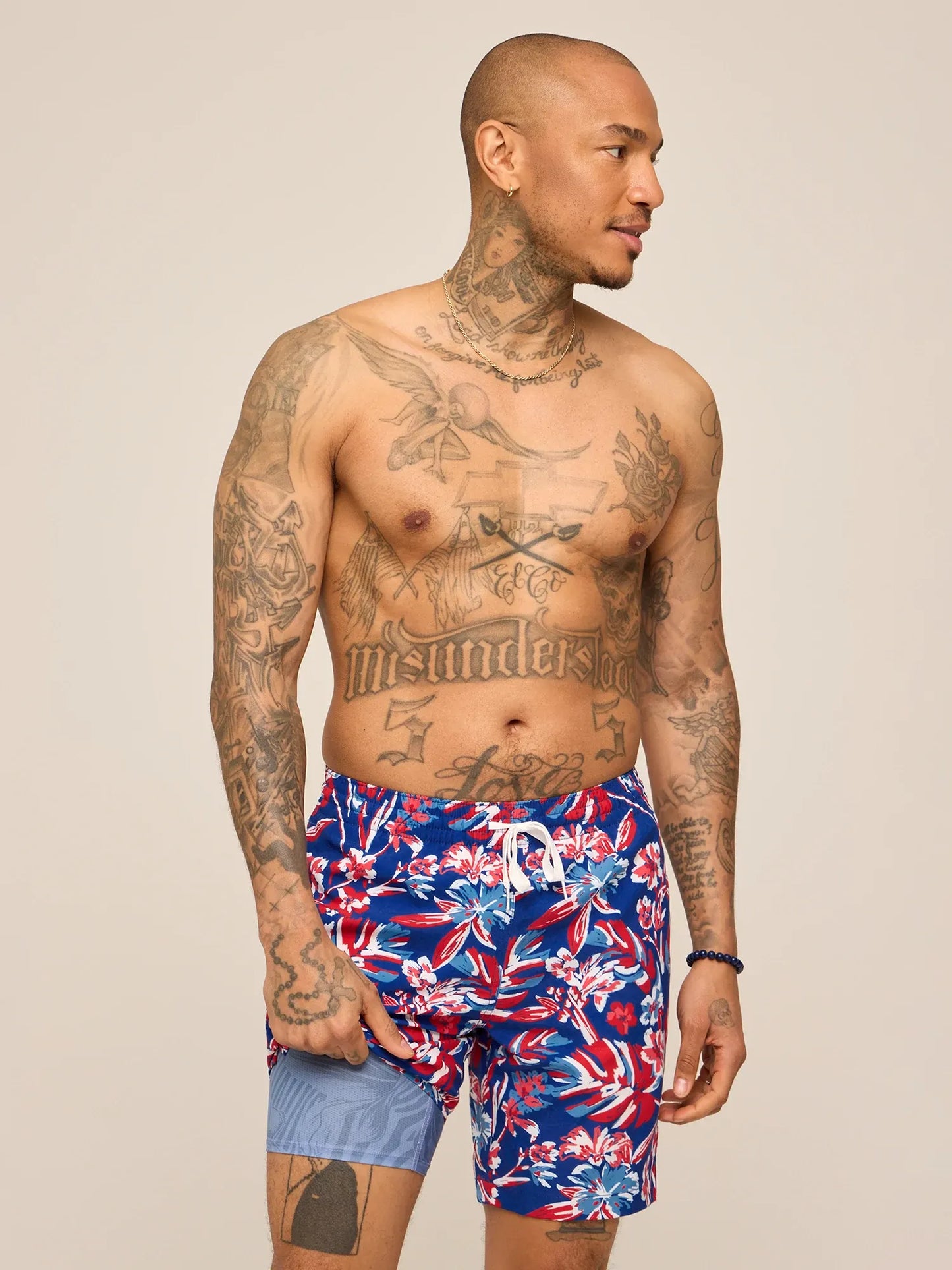 Chubbies The Star Spangled Blooms Lined Classic Swim Trunk