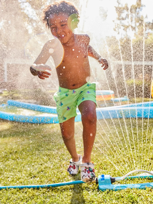 Chubbies The Seahorsin' Arounds Toddler Classic Swim Trunk, Lime Seahorse Riding a Stingray