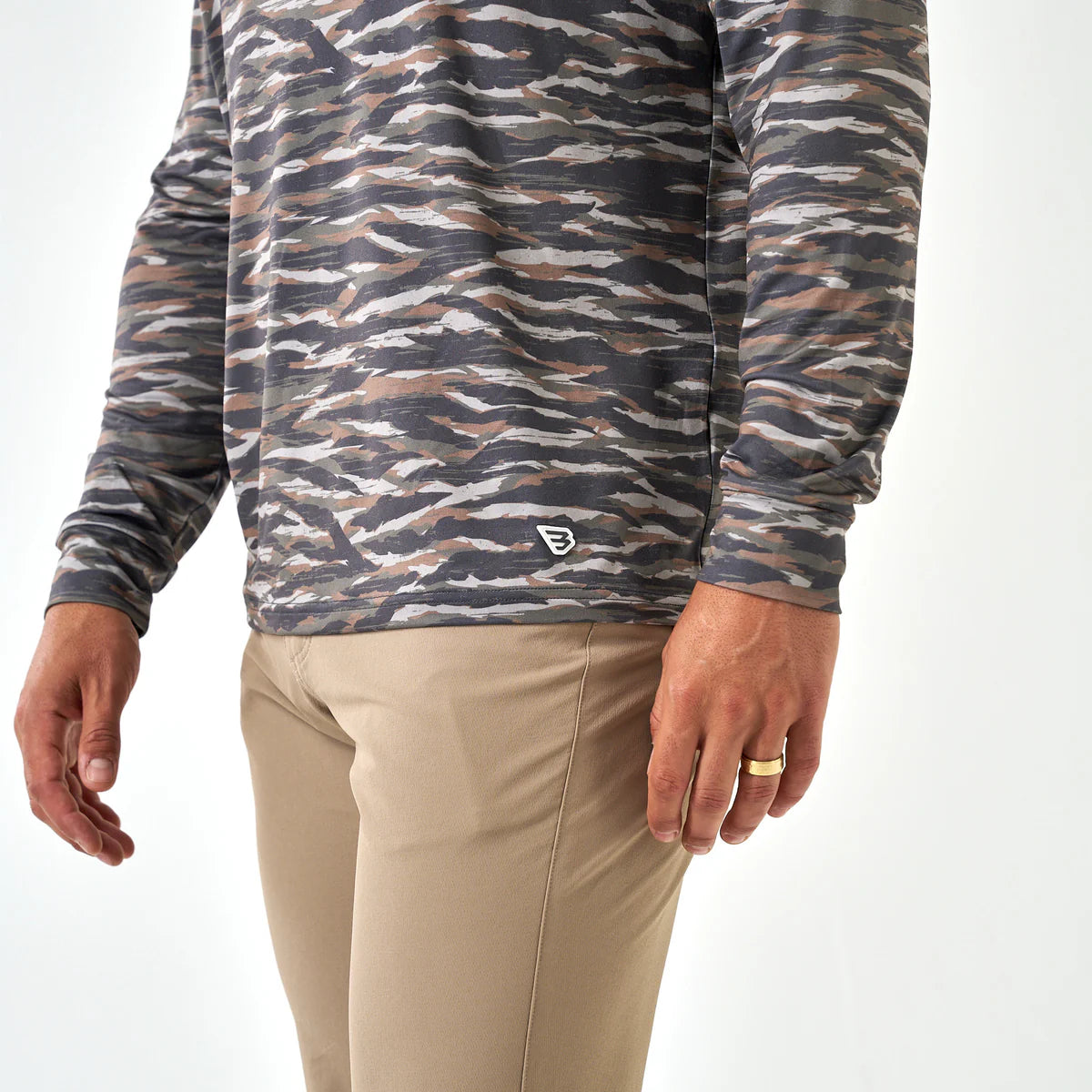 Burlebo Performance Hoodie - Tiger Stripe Camo - Wetland