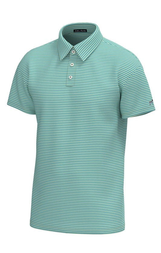 Southern Point Morgan Stripe Performance Polo, Coastal Water Spring Green