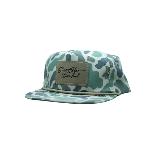 East Coast Waterfowl Marsh Camo Rope Rectangle ECW Script Hat