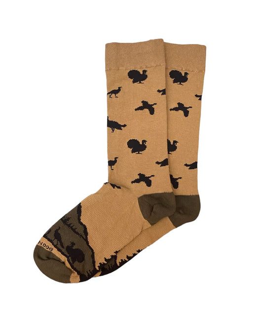 Brown Dog  Hosiery Wild Turkey Crew Socks, Khaki