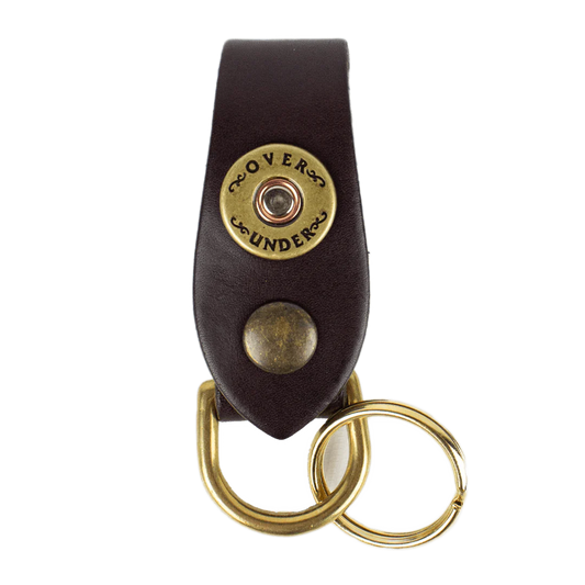Over Under Leather Key Fob- Brown