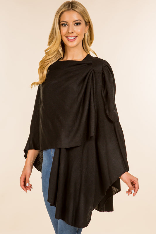 Classic Four Season Loop Wrap, Black