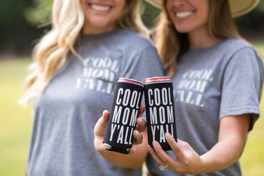 Southern Fried Design Barn Cool Mom Y'all (Slim Can) - Coozie