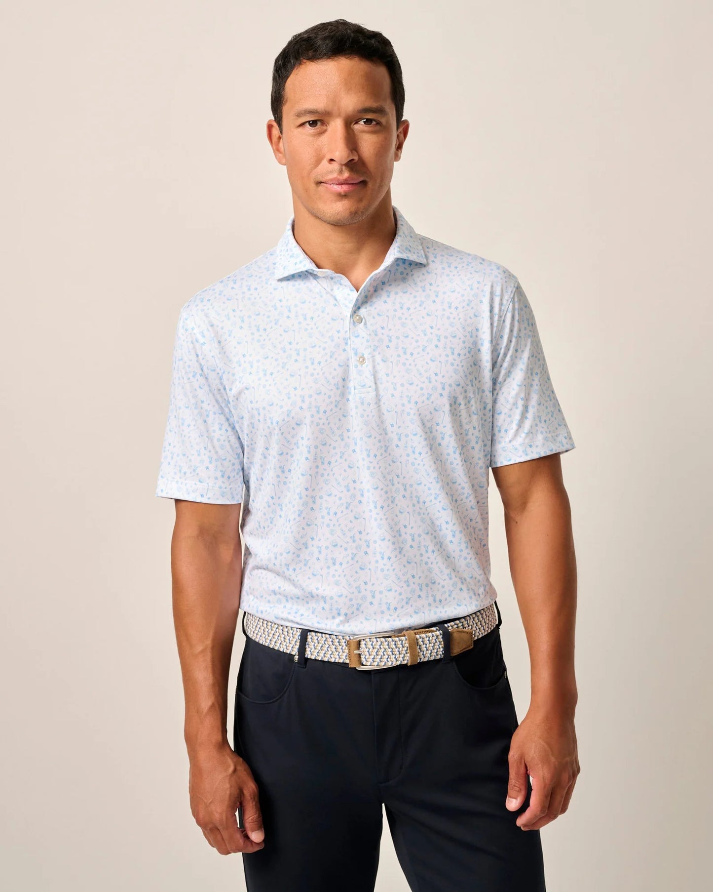 johnnie-O Performance Jersey Polo - Juice Print Maliblu