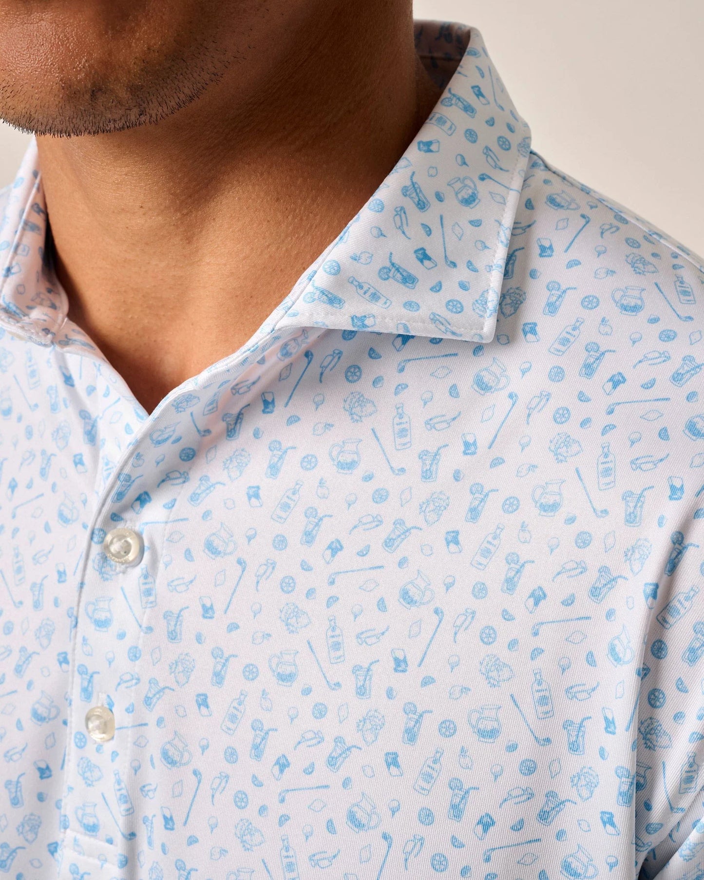 johnnie-O Performance Jersey Polo - Juice Print Maliblu
