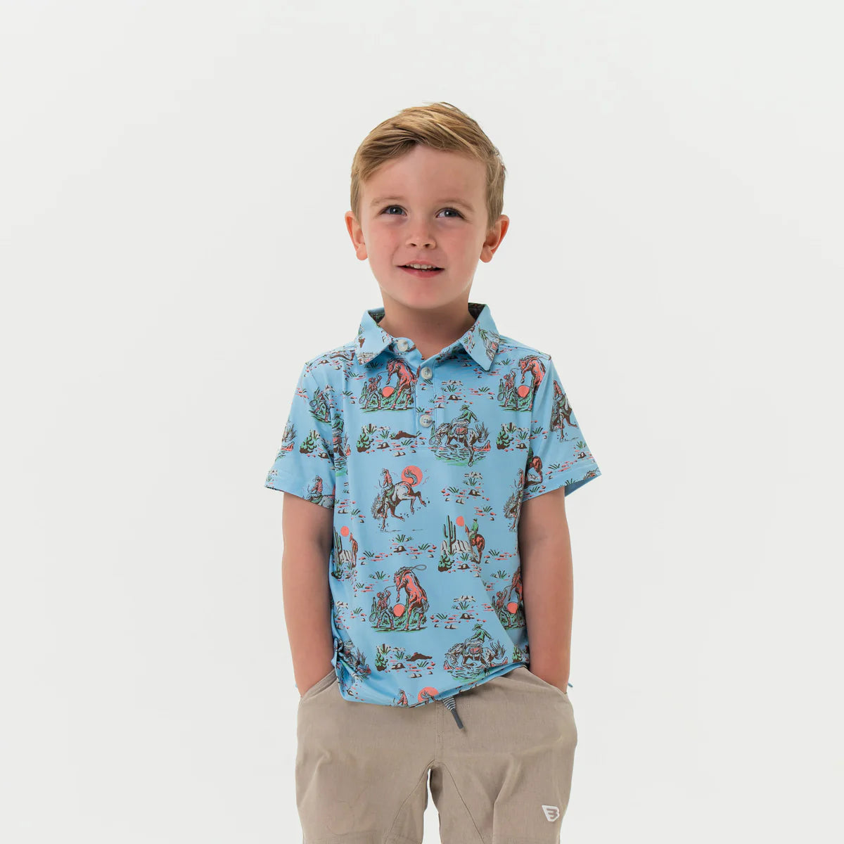 Burlebo  Youth Polo - Cowboy Up Blue