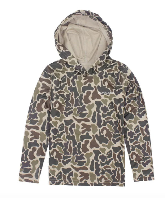 Properly Tied Boys Sportsman Performance Hoodie, Vintage Camo