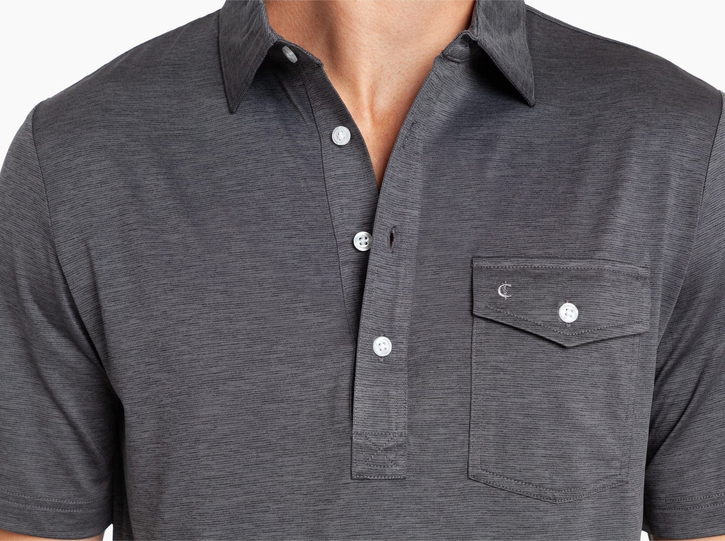 Criquet Performance Sport Heather Players Shirt, Rock Steady