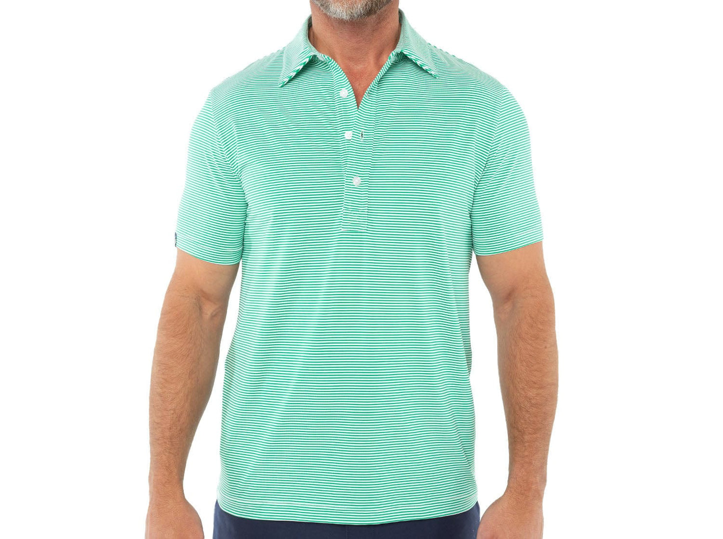 Criquet Hobby Stripe Performance Polo, Green