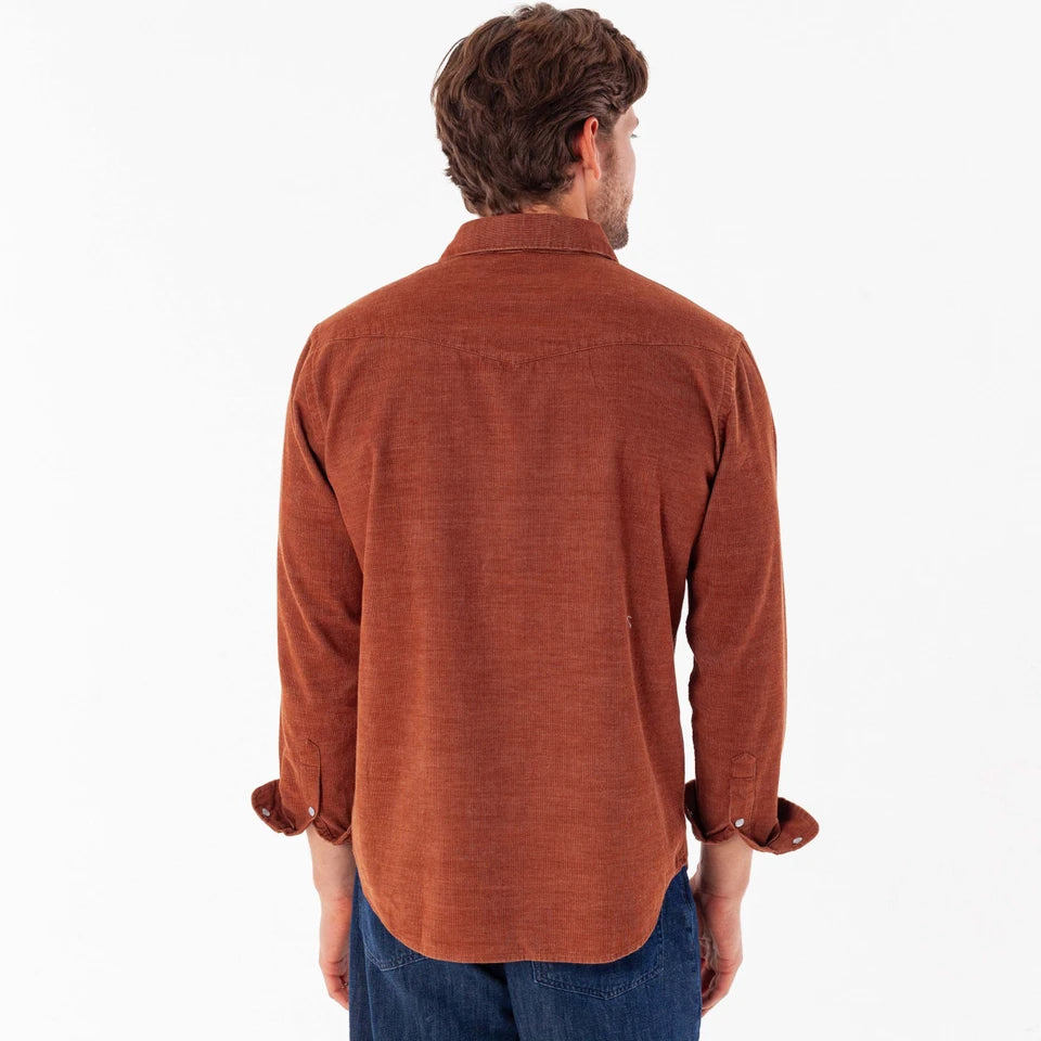 Criquet Corduroy Pearl Snap, Whiskey Barrel