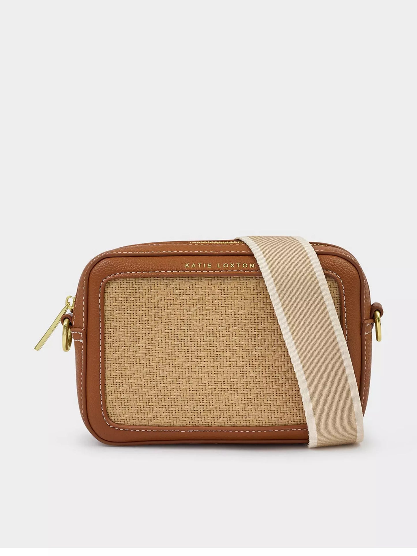 Katie Loxton Avery Raffia Small Crossbody Bag, Natural