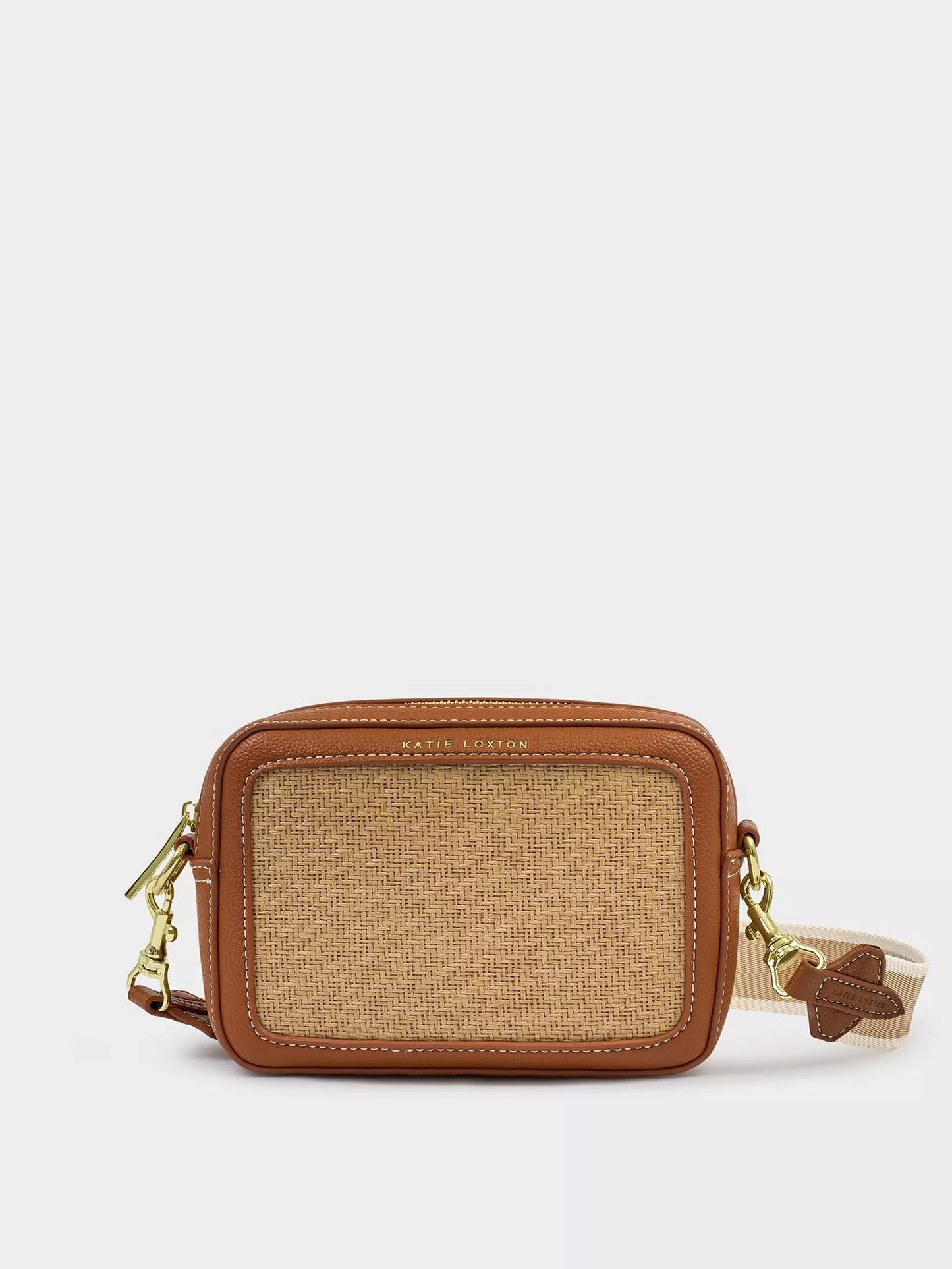 Katie Loxton Avery Raffia Small Crossbody Bag, Natural