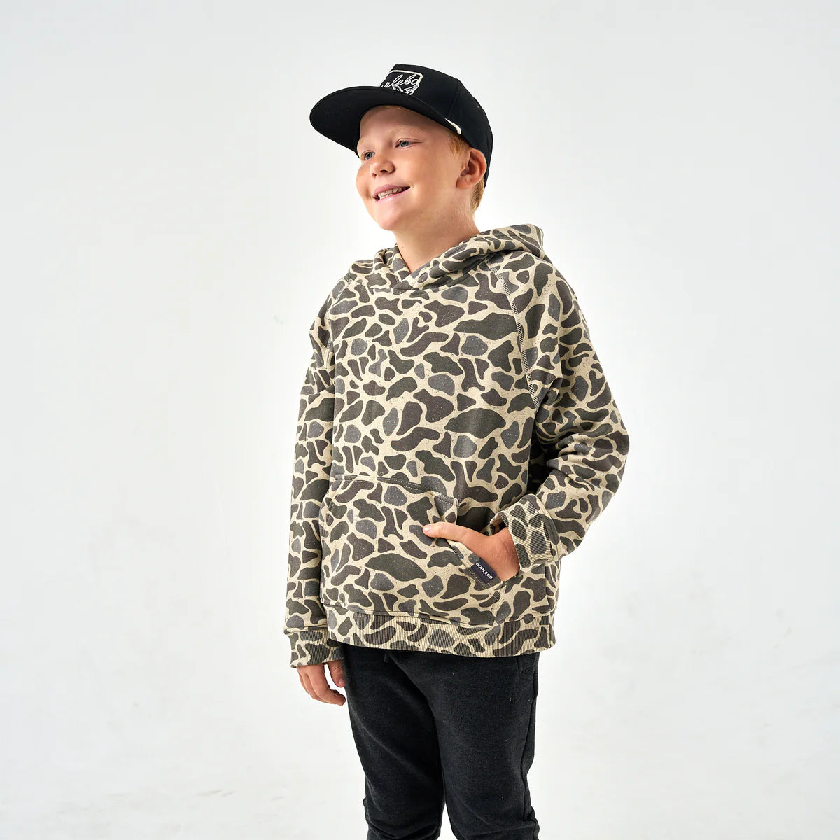 Burlebo Youth Fleece Hoodie - Classic Deer Camo
