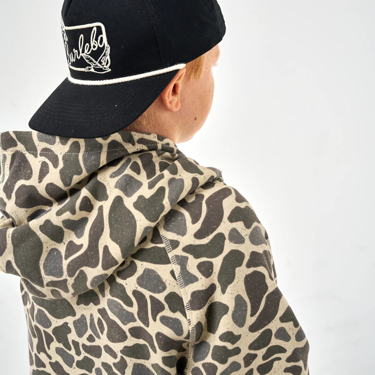 Burlebo Youth Fleece Hoodie - Classic Deer Camo