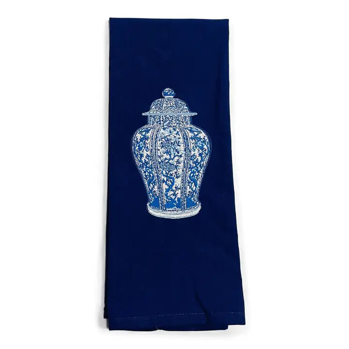Ginger Jar On Navy Towel