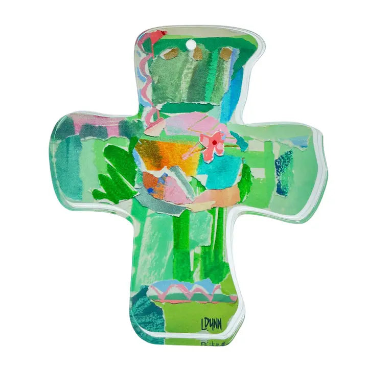 Lauren Dunn Green Everlasting Love Acrylic Cross