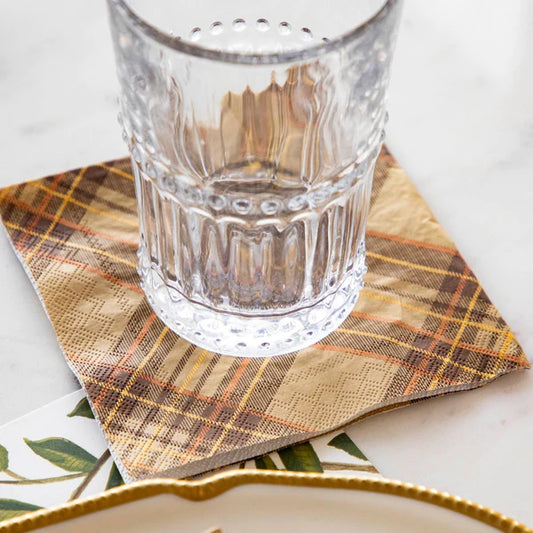 Hester & Cook AUTUMN PLAID COCKTAIL NAPKIN - PACK OF 20