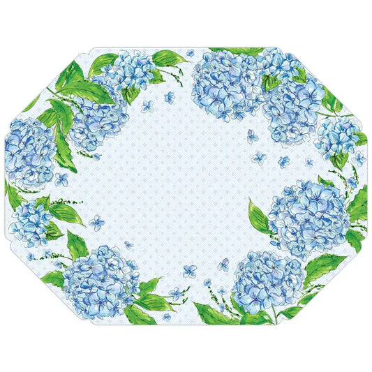 Handpainted Blue Hydrangea Posh Die-Cut Placemat