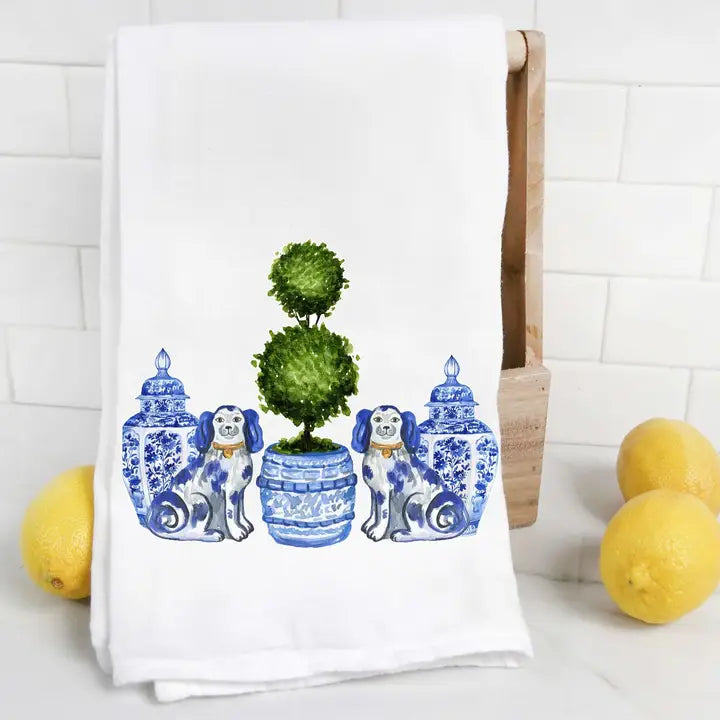 Chinoiserie Staffordshire Ginger Jar Tea Towel