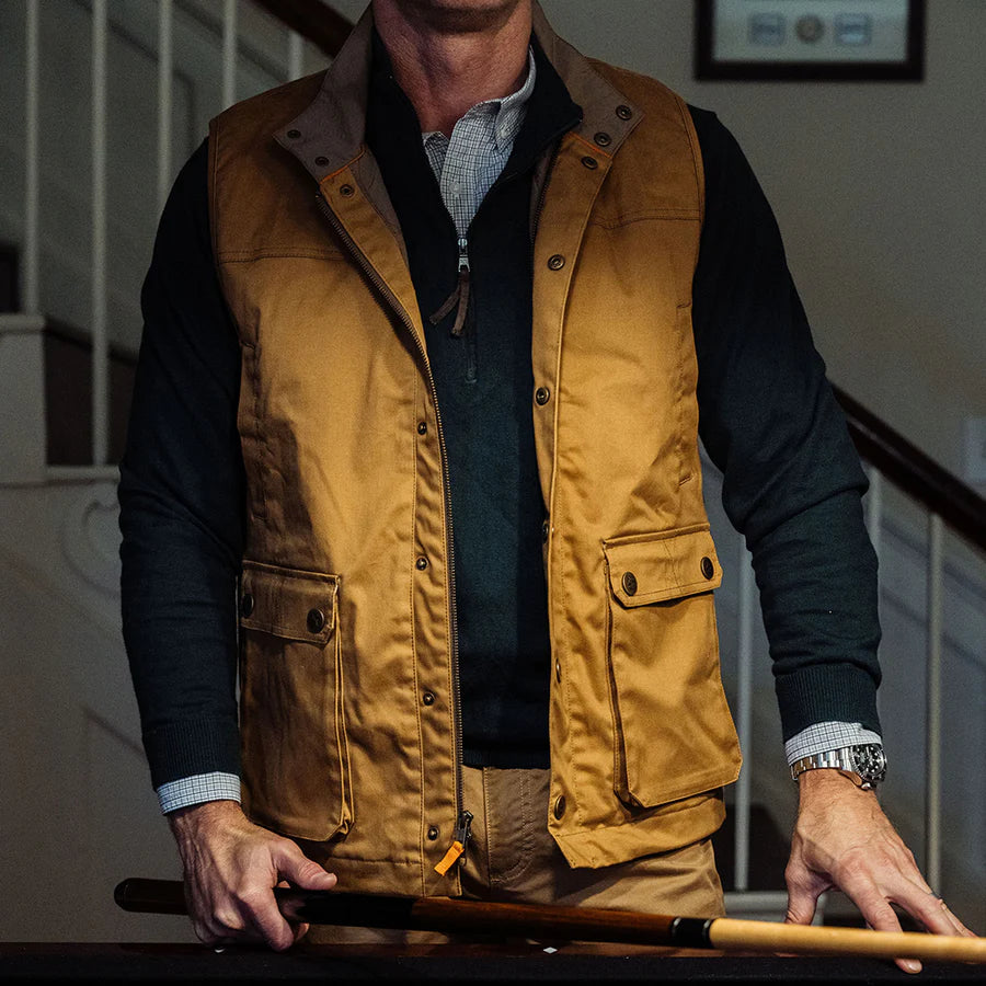 The Sporting Gent  Baeron Waxed Vest (Cigar)
