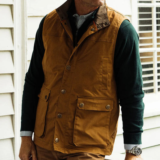 The Sporting Gent  Baeron Waxed Vest (Cigar)