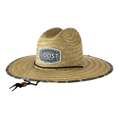 Fieldstone Roost Woven Patch Straw Hat, Camo