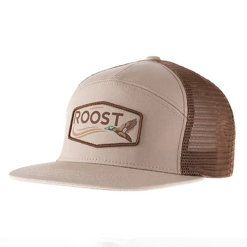 Fieldstone Roost 7 Panel Logo Patch Hat, Khaki