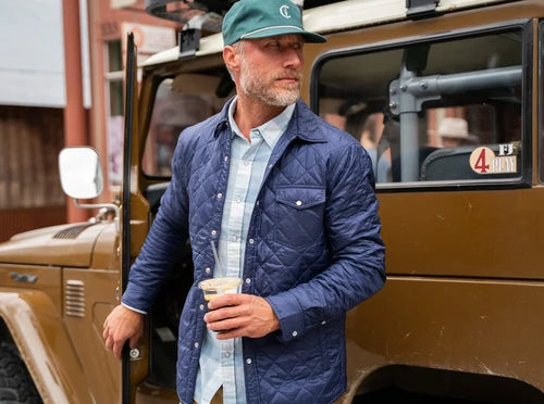 Criquet Quilted Shacket, Navy