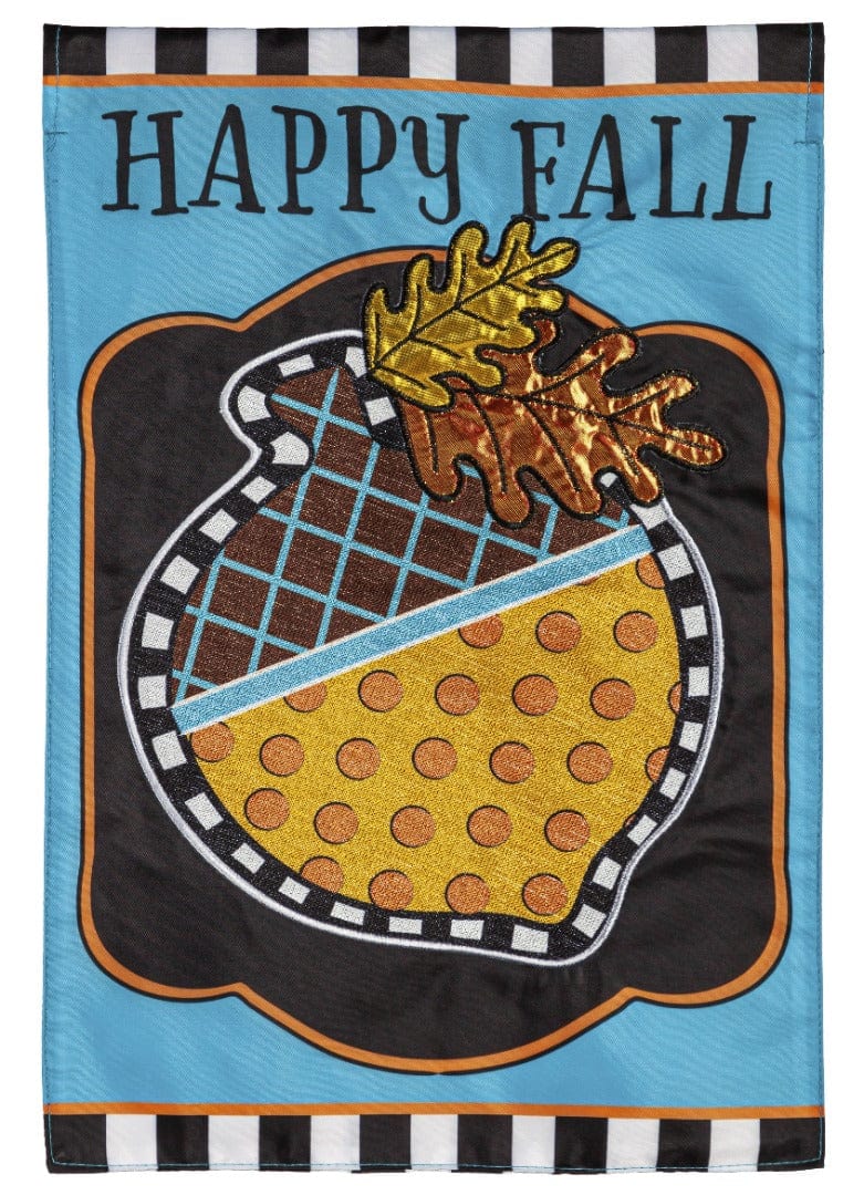 Happy Fall Acorn Garden Applique Flag