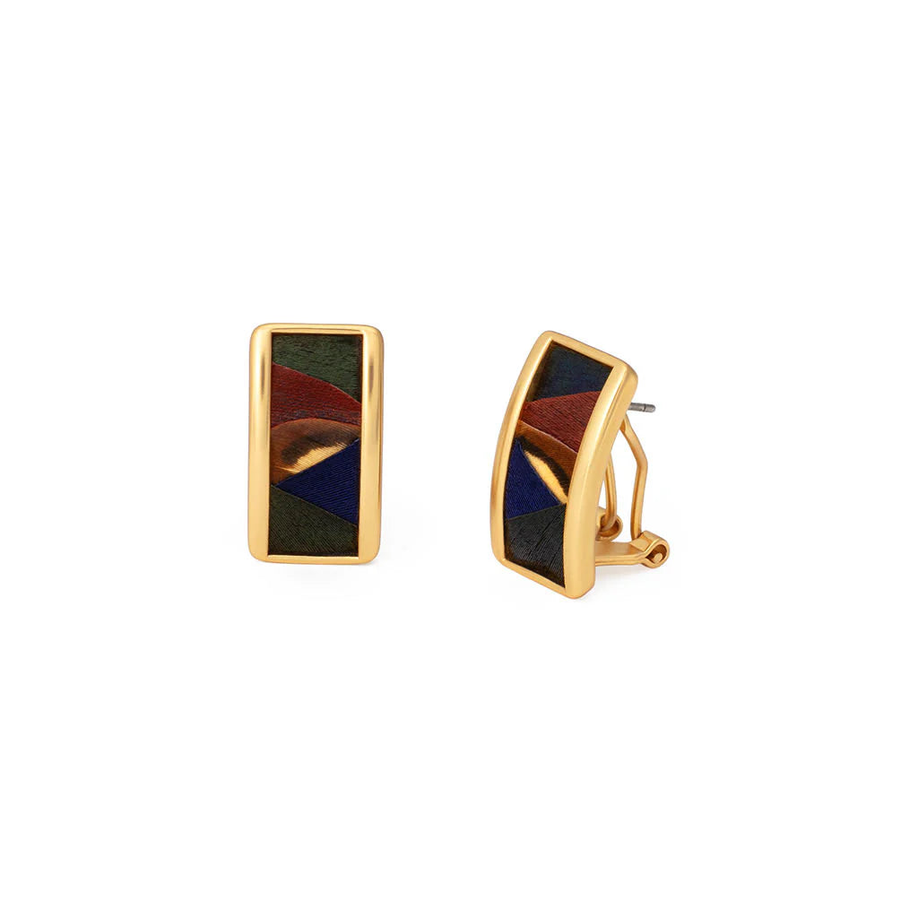 Brackish Hudson Rectangle Stud Earring Gold