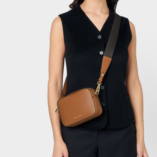 Katie Loxton Marni Mini Crossbody Bag, Cognac & Charcoal