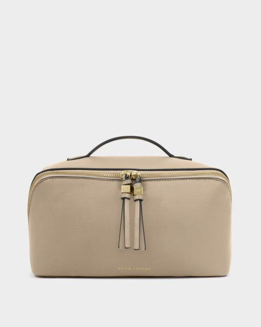 Katie Loxton Soho Large Makeup & Toiletry Bag, Light Taupe