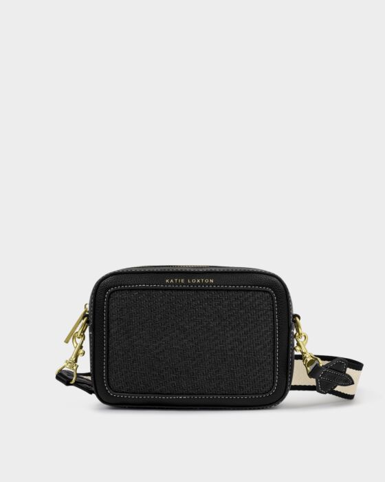 Katie Loxton Avery Raffia Small Crossbody Bag, Black