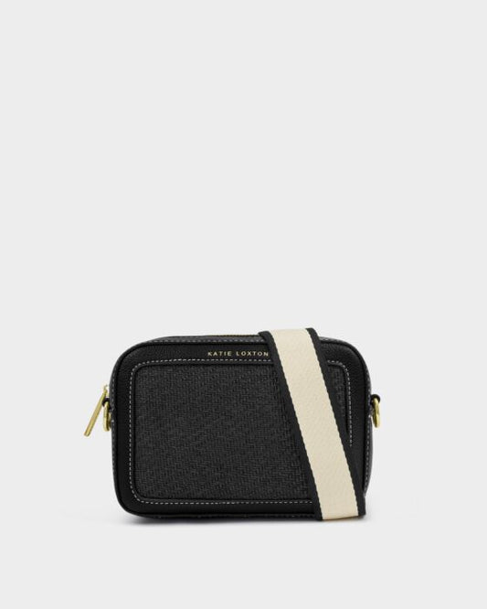 Katie Loxton Avery Raffia Small Crossbody Bag, Black