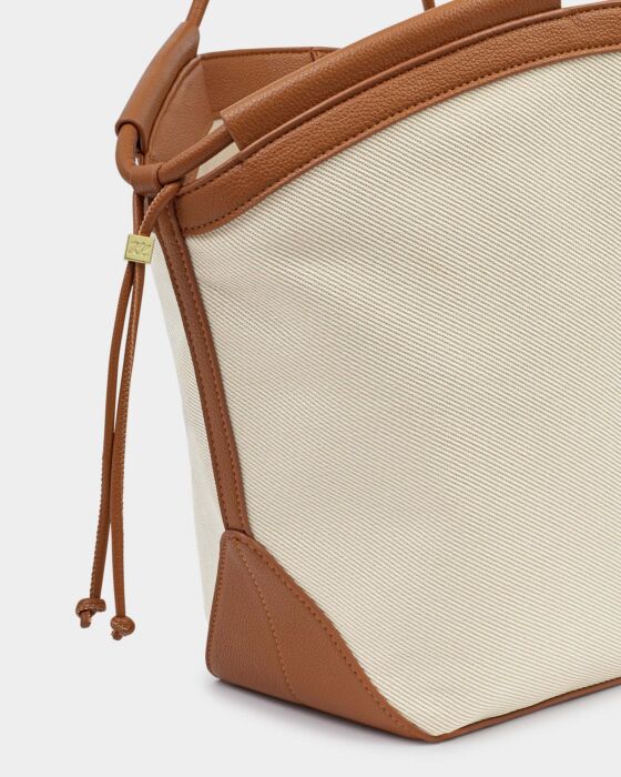 Katie Loxton Florence Canvas Tote Bag, Cognac