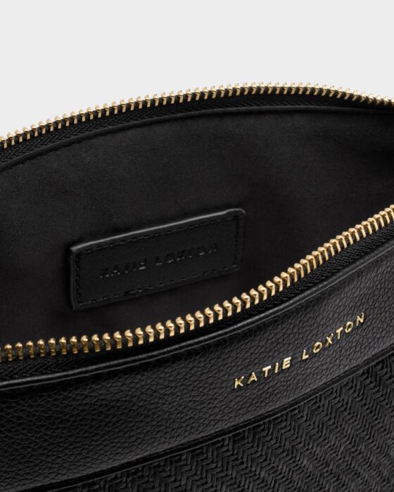 Katie Loxton Wristlet Raffia Clutch, Black