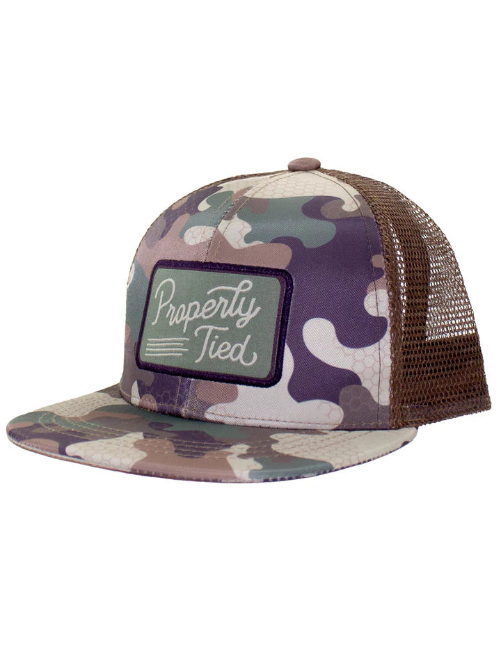 Properly Tied Boys Sportsman Trucker Hat Delta Woodland Camo