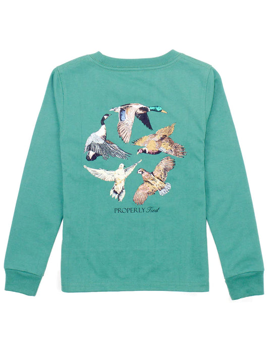 Properly Tied Boys Flock LS Teal