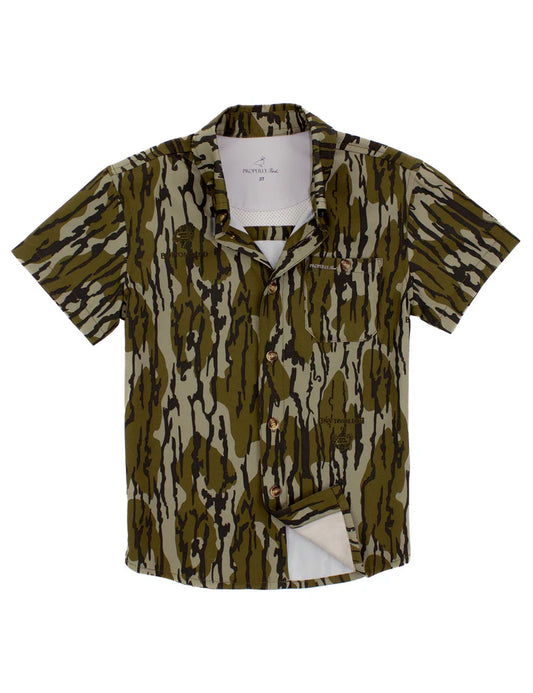 Properly Tied Boys Sportsman Field Shirt Mossy Oak Original Bottomland