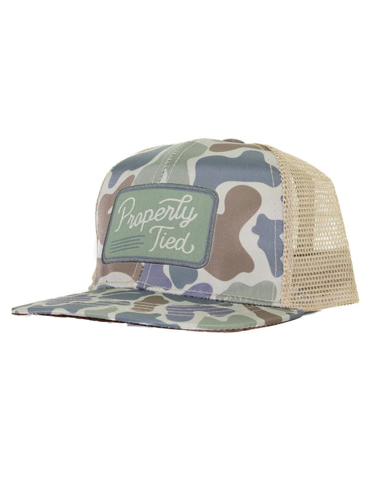 Properly Tied Boys Sportsman Trucker Hat Vintage Camo