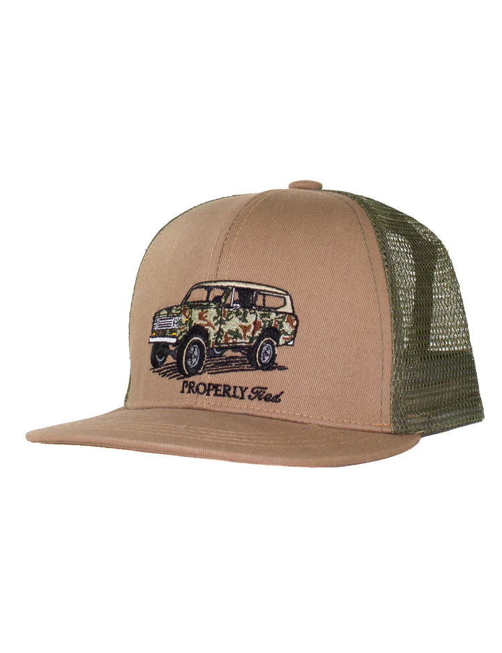 Properly Tied Boys Trucker Hat Camo Truck