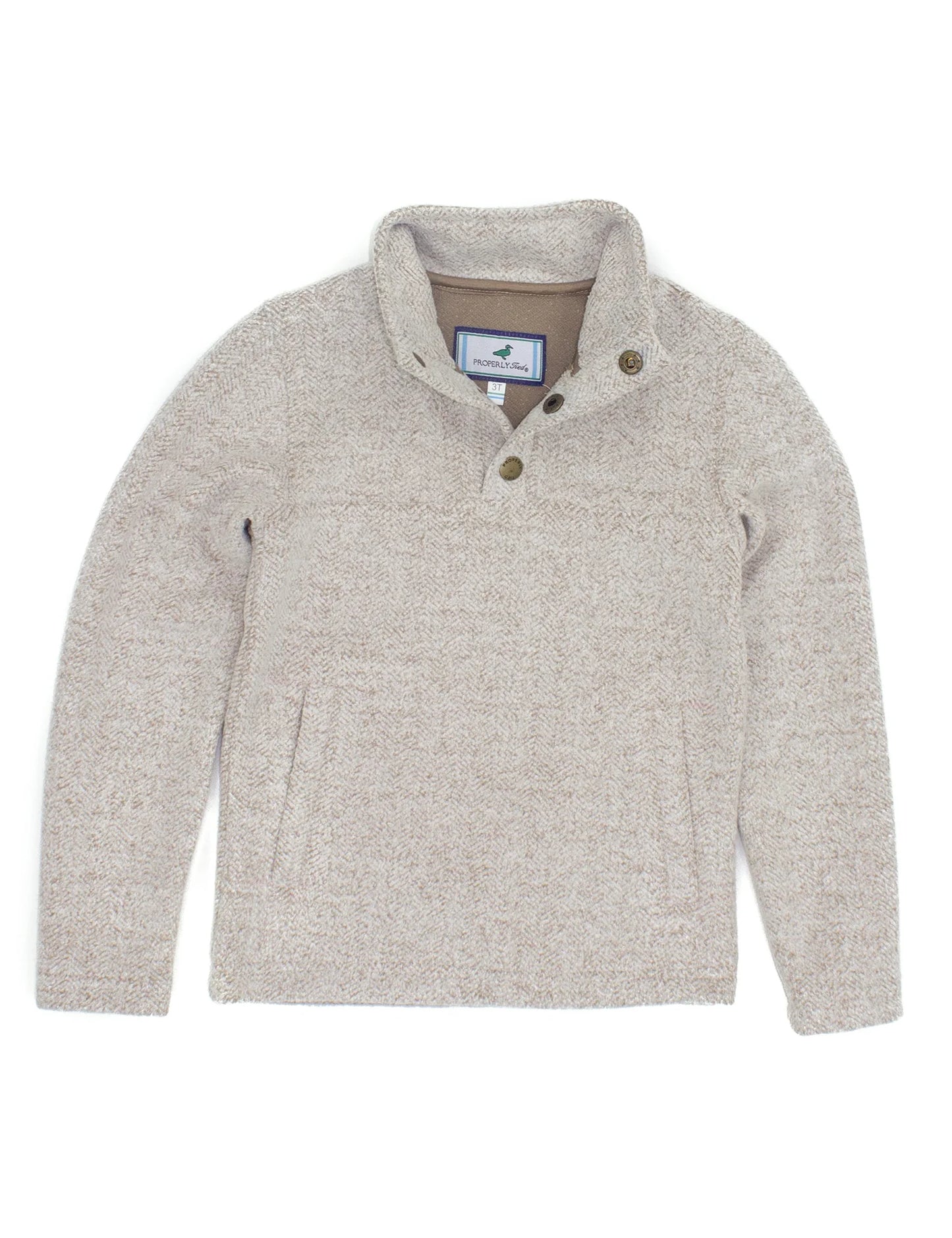 Properly Tied Boys Upland Pullover Cream